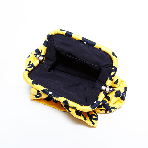 CHANEL No. 7 2002-2003 Canvas COCO Mark Handbag yellow WS22414