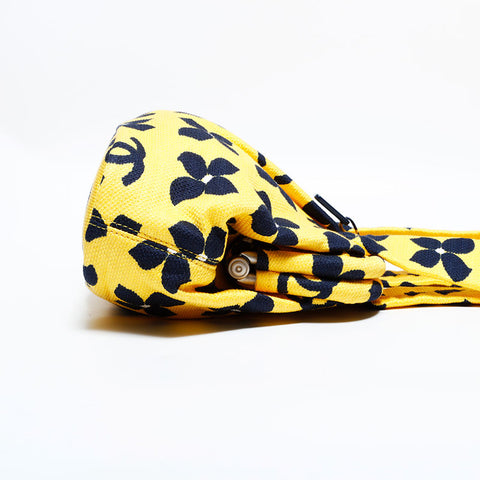 CHANEL No. 7 2002-2003 Canvas COCO Mark Handbag yellow WS22414