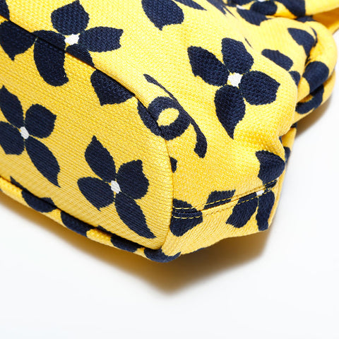 CHANEL No. 7 2002-2003 Canvas COCO Mark Handbag yellow WS22414