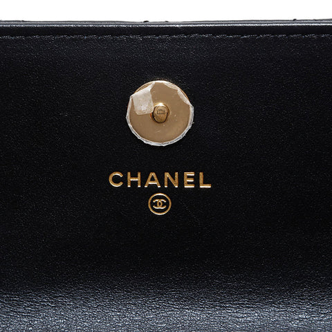 CHANEL No. 31 2021-2022 Matelasse Pearl Mini Lambskin Shoulder Bag black WS22416