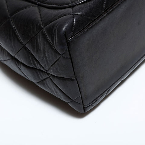 CHANEL No. 2 1991-1994 Lambskin Matelasse Chain Shoulder Bag black WS22417