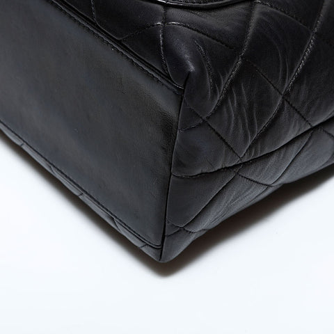 CHANEL No. 2 1991-1994 Lambskin Matelasse Chain Shoulder Bag black WS22417