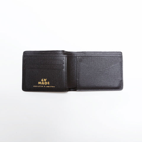 ルイ・ヴィトン LOUIS VUITTON モノグラム ストライプ ポルトフォイユ ミュルティプル NIGOコラボ 二つ折り財布 ブラウン WS22424