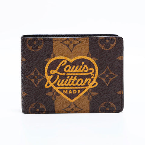 ルイ・ヴィトン LOUIS VUITTON モノグラム ストライプ ポルトフォイユ ミュルティプル NIGOコラボ 二つ折り財布 ブラウン WS22424
