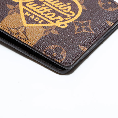 ルイ・ヴィトン LOUIS VUITTON モノグラム ストライプ ポルトフォイユ ミュルティプル NIGOコラボ 二つ折り財布 ブラウン WS22424