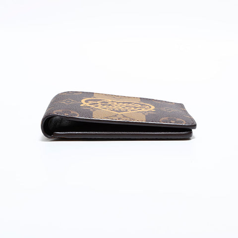 LOUIS VUITTON Monogram Stripe Portefeuille Multiple NIGO Collaboration Bifold Wallet Brown WS22424