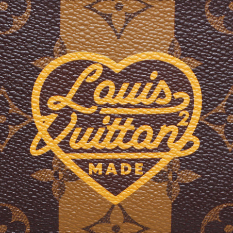 ルイ・ヴィトン LOUIS VUITTON モノグラム ストライプ ポルトフォイユ ミュルティプル NIGOコラボ 二つ折り財布 ブラウン WS22424