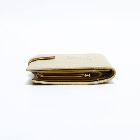 CHANEL No. 8 2003-2004 Caviar COCO Mark Purse beige WS22431