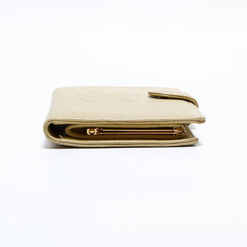 CHANEL No. 8 2003-2004 Caviar COCO Mark Purse beige WS22431