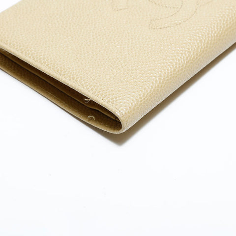 CHANEL No. 8 2003-2004 Caviar COCO Mark Purse beige WS22431