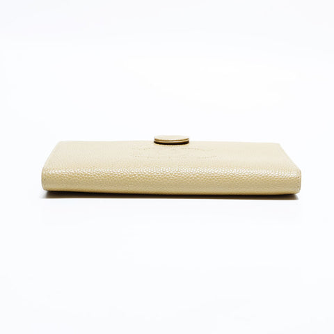 CHANEL No. 8 2003-2004 Caviar COCO Mark Purse beige WS22431