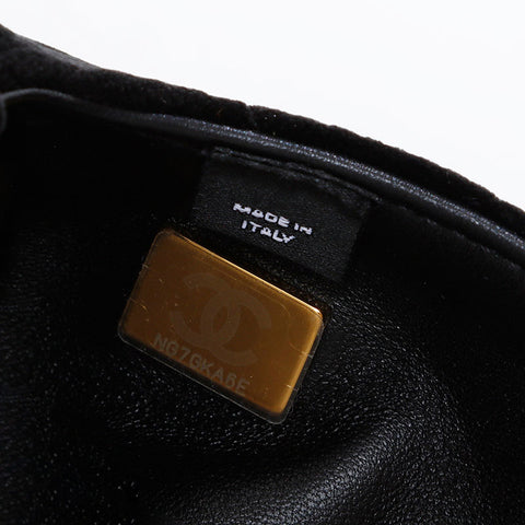 CHANEL Velour Mini Boston Bag 2way Shoulder Bag black WS22432