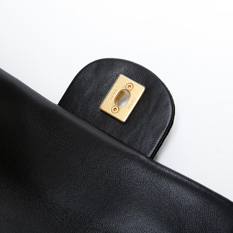 CHANEL Velour Mini Boston Bag 2way Shoulder Bag black WS22432
