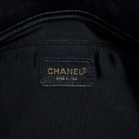 CHANEL No. 7 2002-2003 Lambskin Chocolate Bar COCO Mark Shoulder Bag black WS22433