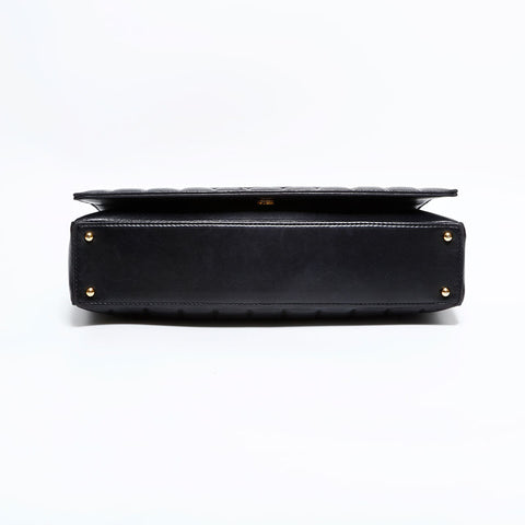 CHANEL No. 7 2002-2003 Lambskin Chocolate Bar COCO Mark Shoulder Bag black WS22433
