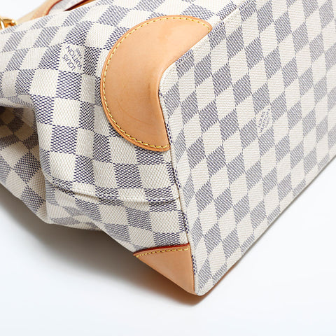 LOUIS VUITTON 2009 Damier Azur Hampstead MM Tote Bag white WS22434