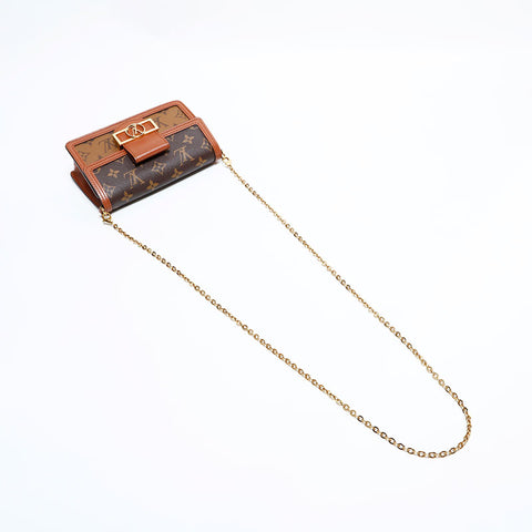 ルイ・ヴィトン LOUIS VUITTON モノグラム ポルトフォイユドーフィーヌ ショルダーバッグ ブラウン WS22435
