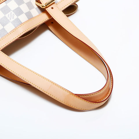 LOUIS VUITTON 2012 Damier Azur Hampstead MM Tote Bag white WS22437