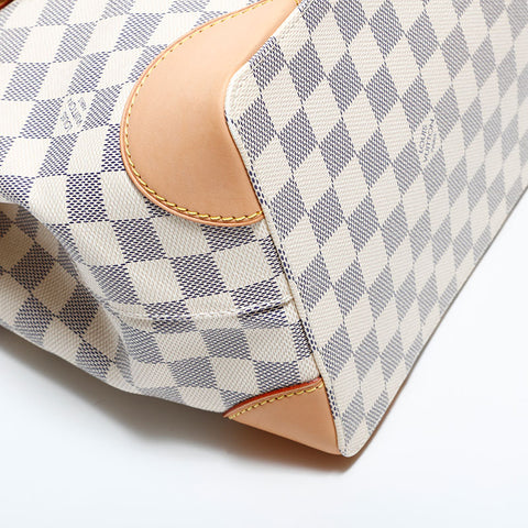 LOUIS VUITTON 2012 Damier Azur Hampstead MM Tote Bag white WS22437