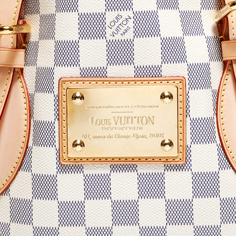 LOUIS VUITTON 2012 Damier Azur Hampstead MM Tote Bag white WS22437