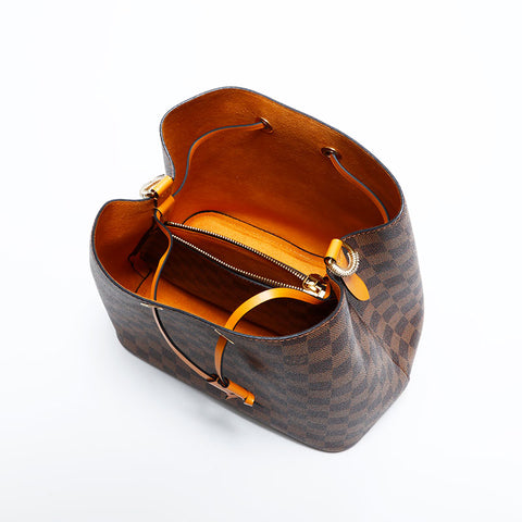 LOUIS VUITTON Damier NeoNoe Saffron Shoulder Bag Brown WS22438