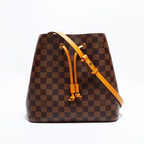 LOUIS VUITTON Damier NeoNoe Saffron Shoulder Bag Brown WS22438