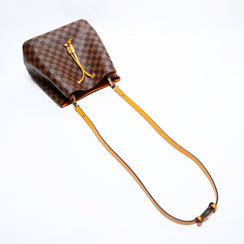 LOUIS VUITTON Damier NeoNoe Saffron Shoulder Bag Brown WS22438