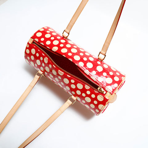 LOUIS VUITTON 2012 Vernis Dot Infinity Yayoi Kusama Papillon Shoulder Bag Red WS22440