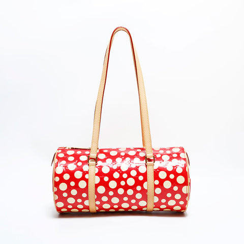 LOUIS VUITTON 2012 Vernis Dot Infinity Yayoi Kusama Papillon Shoulder Bag Red WS22440