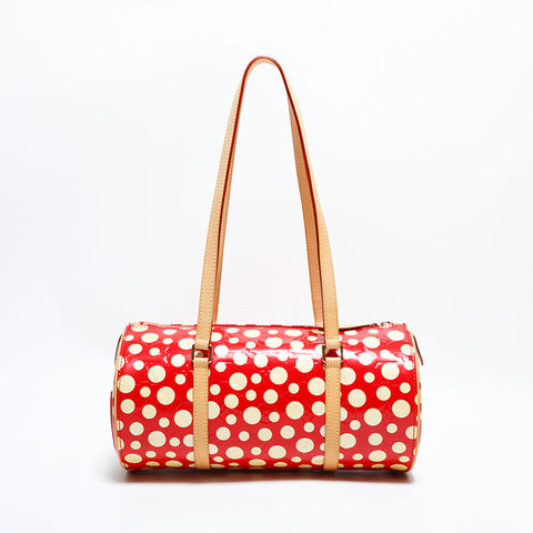 LOUIS VUITTON 2012 Vernis Dot Infinity Yayoi Kusama Papillon Shoulder Bag Red WS22440