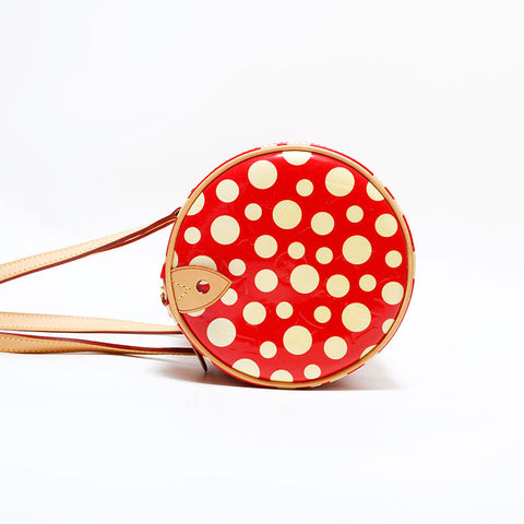 LOUIS VUITTON 2012 Vernis Dot Infinity Yayoi Kusama Papillon Shoulder Bag Red WS22440