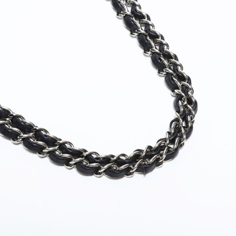 CHANEL 22 Series 2016-2017 Icon Motif Satin Matelasse Double Flap Shoulder Bag black WS22441