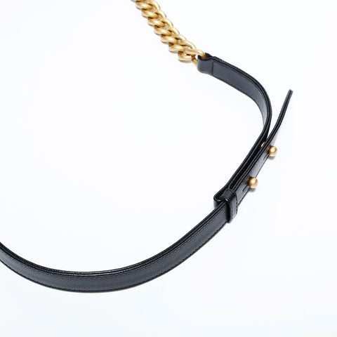 CHANEL 25th series 2018 Caviar Boy Chain Shoulder Bag black WS22442
