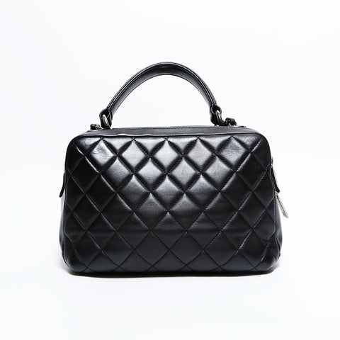CHANEL No. 23 2016-2017 Bowling Bag Chain Top Handle Handbag black WS22443