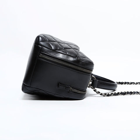 CHANEL No. 23 2016-2017 Bowling Bag Chain Top Handle Handbag black WS22443