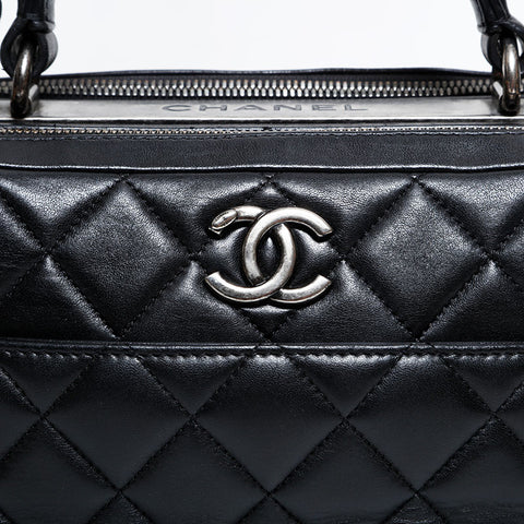 CHANEL No. 23 2016-2017 Bowling Bag Chain Top Handle Handbag black WS22443