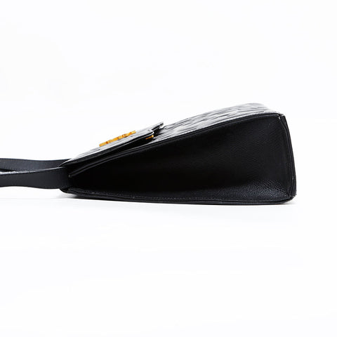 イヴ・サンローラン YVES SAINT LAURENT レザー YSL ロゴ ショルダーバッグ ブラック WS22445