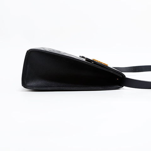 イヴ・サンローラン YVES SAINT LAURENT レザー YSL ロゴ ショルダーバッグ ブラック WS22445