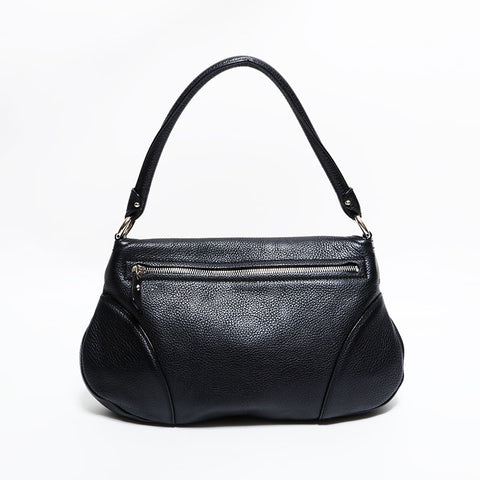 サルヴァトーレフェラガモ Salvatore Ferragamo ガンチーニ レザー ショルダーバッグ ブラック WS22446
