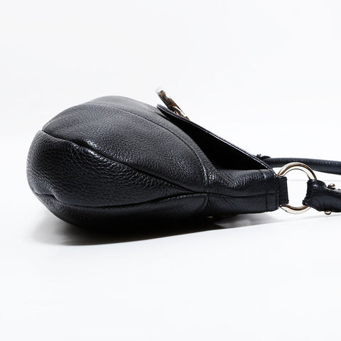 サルヴァトーレフェラガモ Salvatore Ferragamo ガンチーニ レザー ショルダーバッグ ブラック WS22446