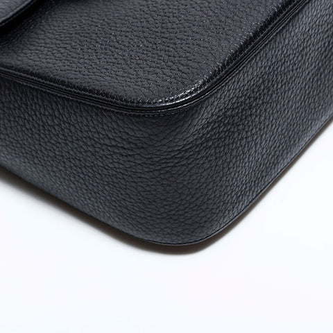 イヴ・サンローラン YVES SAINT LAURENT レザー ハート メッセンジャー ショルダーバッグ ブラック WS22447