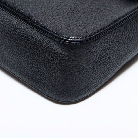 イヴ・サンローラン YVES SAINT LAURENT レザー ハート メッセンジャー ショルダーバッグ ブラック WS22447