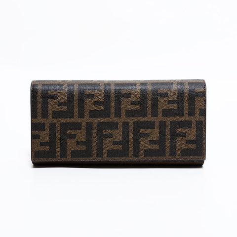 フェンディ FENDI PVC ズッカ 長財布 ブラウン WS22448