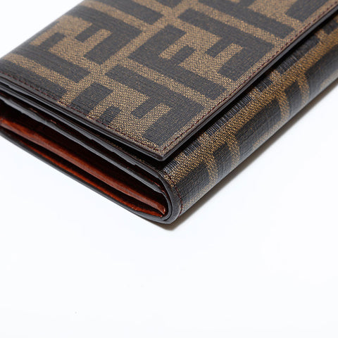 フェンディ FENDI PVC ズッカ 長財布 ブラウン WS22448