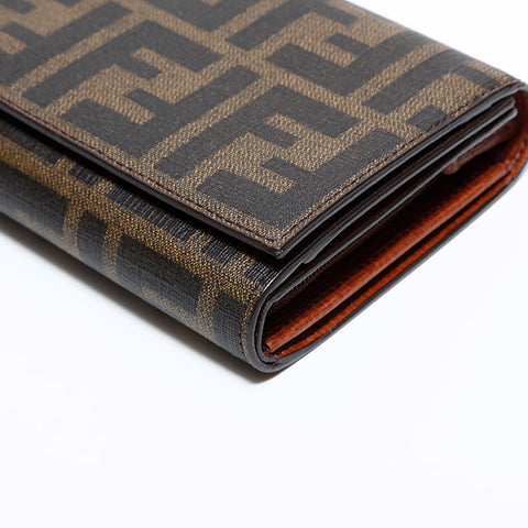 フェンディ FENDI PVC ズッカ 長財布 ブラウン WS22448