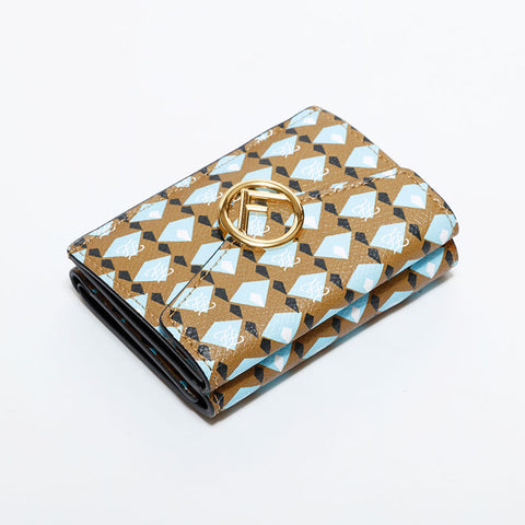 フェンディ FENDI マルチカラー ロゴ コンパクト ウォレット 三つ折り財布 マルチカラー WS22450