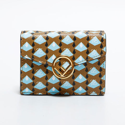 フェンディ FENDI マルチカラー ロゴ コンパクト ウォレット 三つ折り財布 マルチカラー WS22450