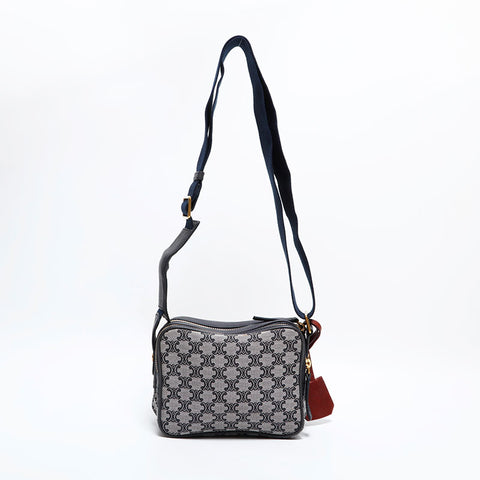 セリーヌ CELINE マカダム キャンバス カメラバッグ ショルダーバッグ ネイビー WS22452