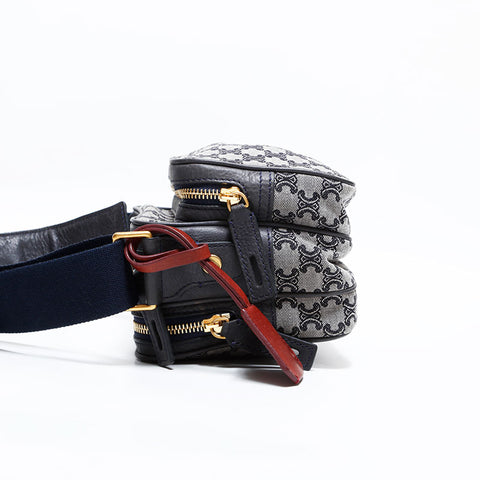 セリーヌ CELINE マカダム キャンバス カメラバッグ ショルダーバッグ ネイビー WS22452