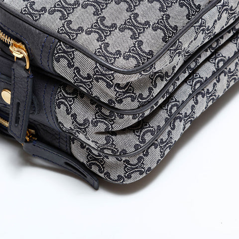セリーヌ CELINE マカダム キャンバス カメラバッグ ショルダーバッグ ネイビー WS22452